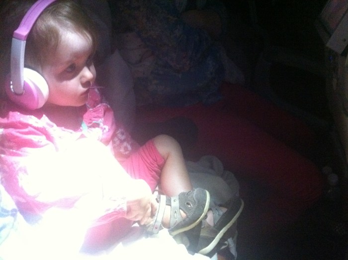 Watching 'Despicable Me' on the plane